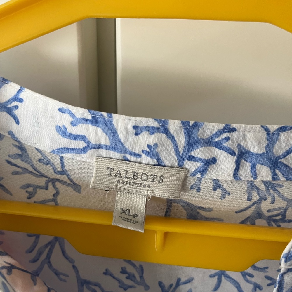 Talbots Blue and Red Patterned Blouse - Picture 2 of 3